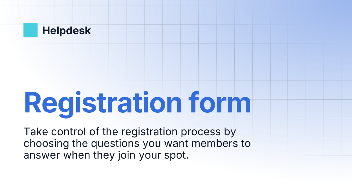 Registration form | English | Helpdesk