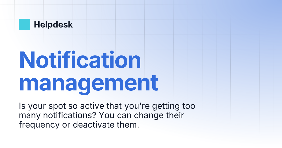 Notification management | English | Helpdesk