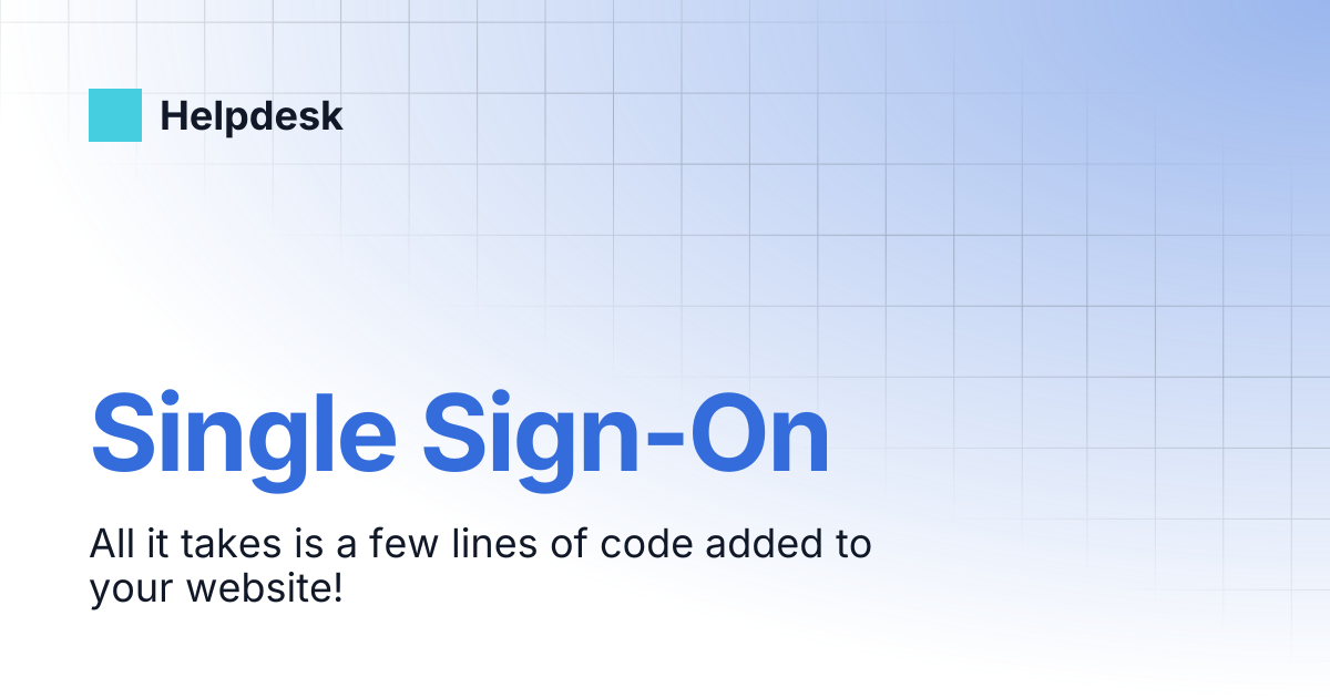 Single Sign-On | English | Helpdesk